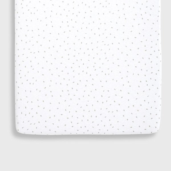 Organic Crib Fitted Sheet - White Rice