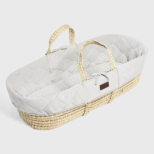 Natural Quilted Moses Basket Replacement Liner - Dove