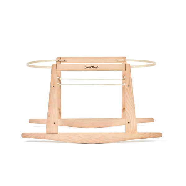 Natural Quilted Rice Moses Basket, Mattress & Natural Rocking Stand Juniper