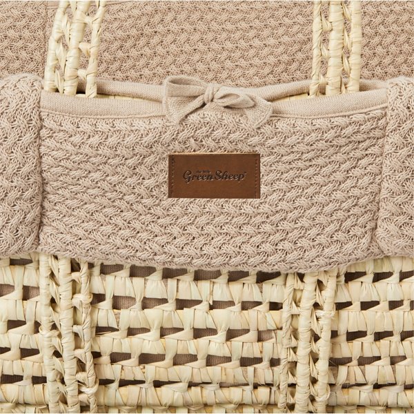 Organic Wheat Knit Moses Basket & Mattress Truffle