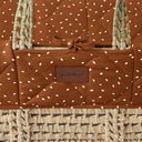 Natural Quilted Moses Basket Replacement Liner – Terracotta Rice