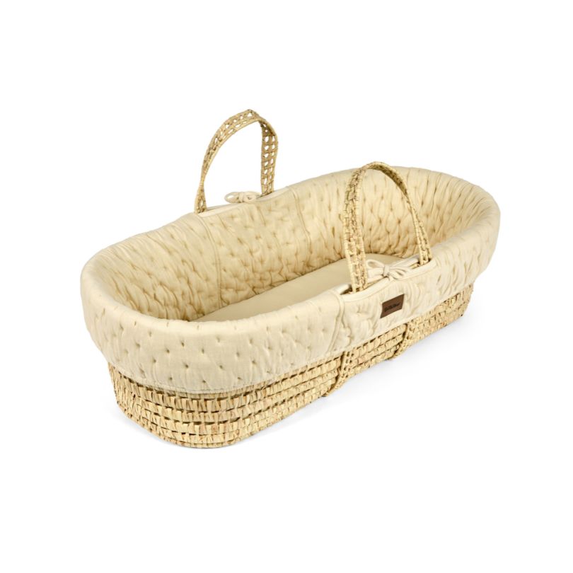 Dimple Quilt Moses Basket Replacement Liner - Linen