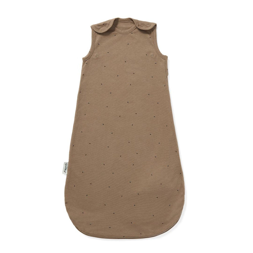 Organic Quilted Baby Sleeping Bag in Cocoa with Ebony