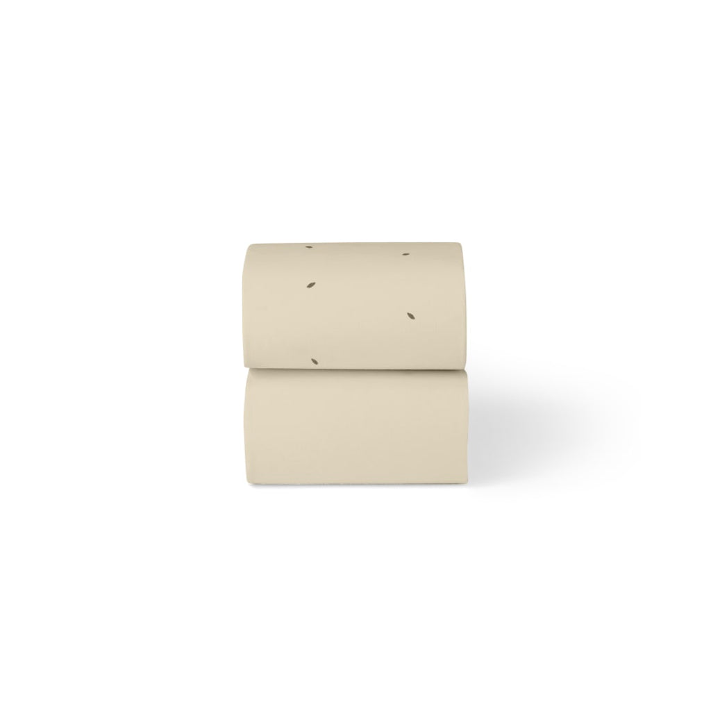 Organic Moses Basket Fitted Sheets in Linen with Cocoa Rice