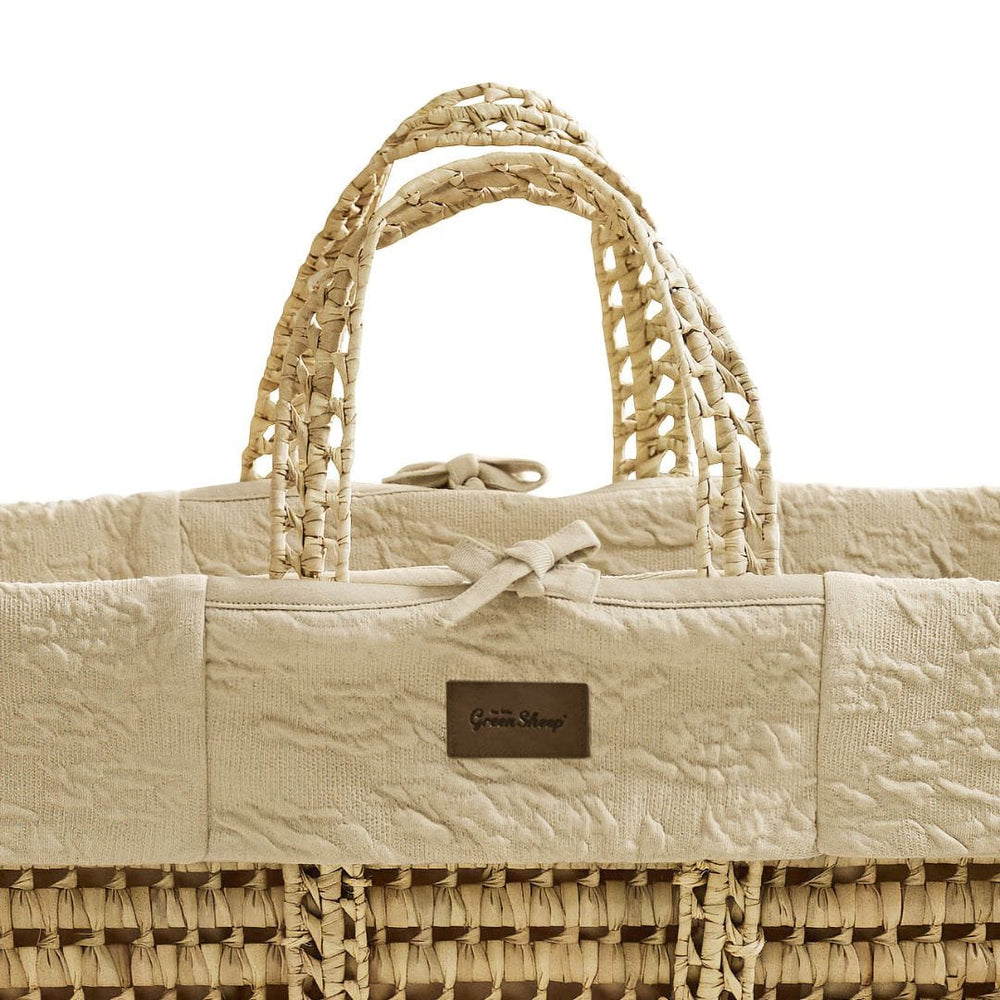 Organic Furrow Knit Moses Basket & Mattress Linen ‐ The Little