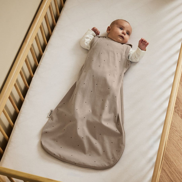 Organic Quilted Baby Sleeping Bag in Truffle with Cocoa
