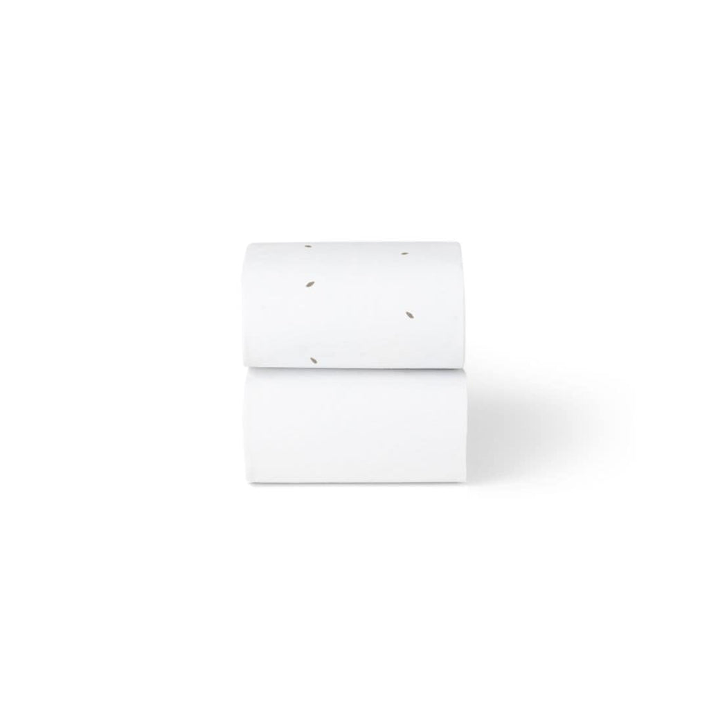Organic Moses Basket Fitted Sheets in White with Truffle Rice
