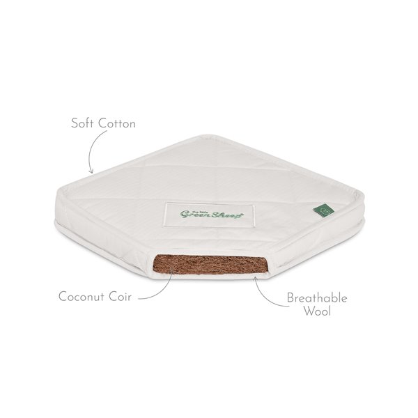 The Little Green Sheep - Natural Crib Mattress to fit Maxi-Cosi Iora