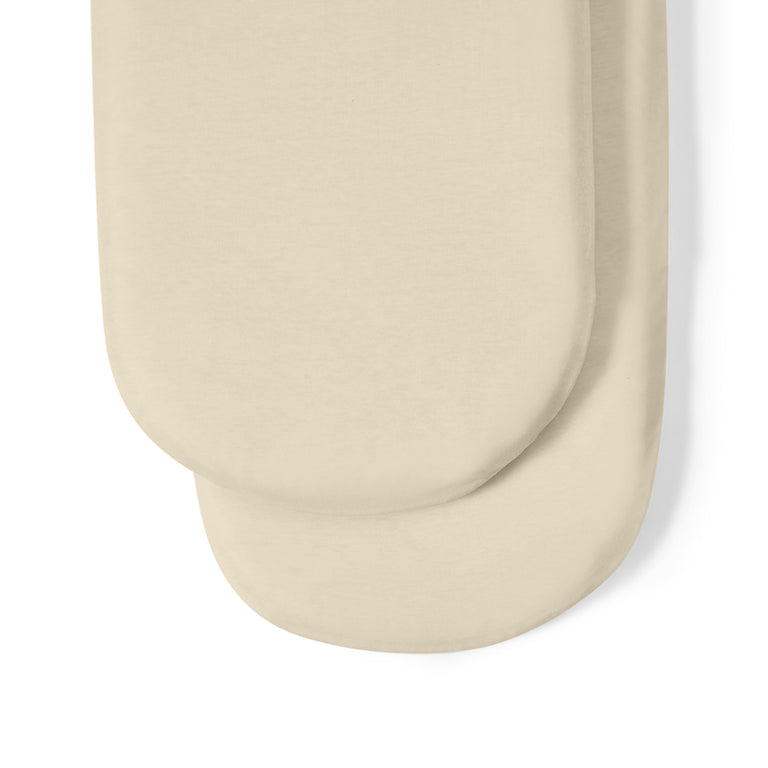 Organic Moses Basket Fitted Sheets in Truffle