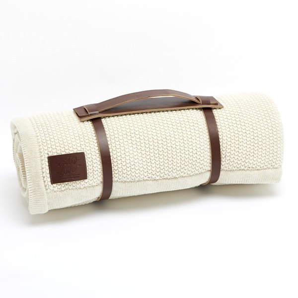 Organic Knitted Fleece Baby Blanket Linen