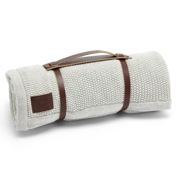 Organic Knitted Fleece Baby Blanket Dove Grey