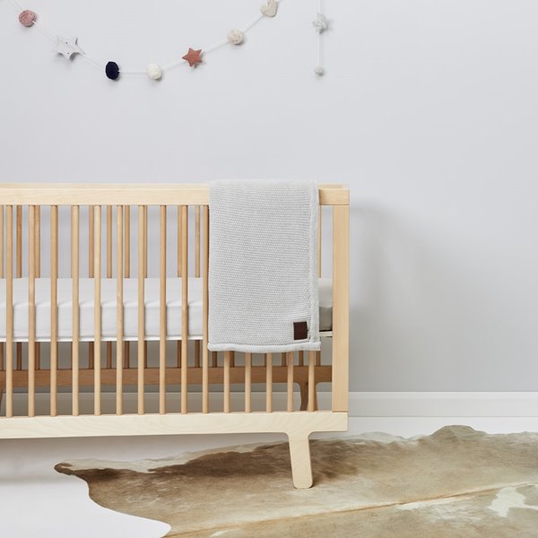 Organic Knitted Fleece Baby Blanket Dove Grey
