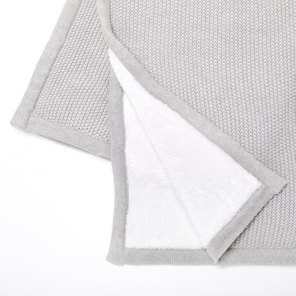 Organic Knitted Fleece Baby Blanket Dove Grey