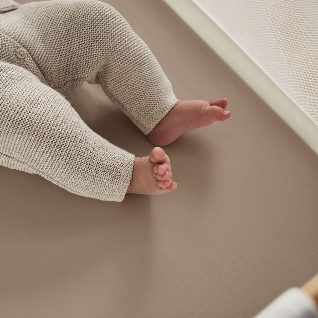 Organic Crib Fitted Sheets in Truffle