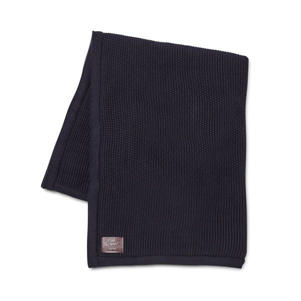 Organic Knitted Fleece Baby Blanket Midnight
