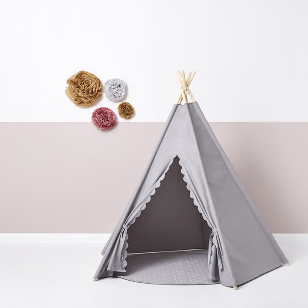 Kids Teepee Play Tent - Grey
