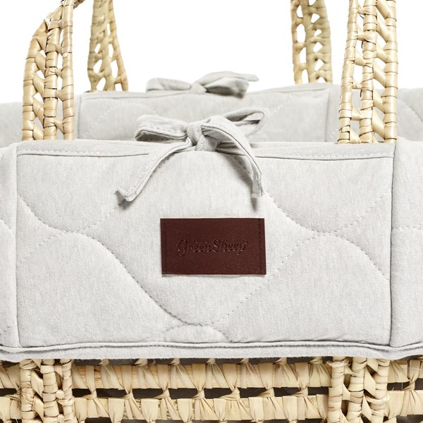 Natural Quilted Moses Basket & Mattress Dove