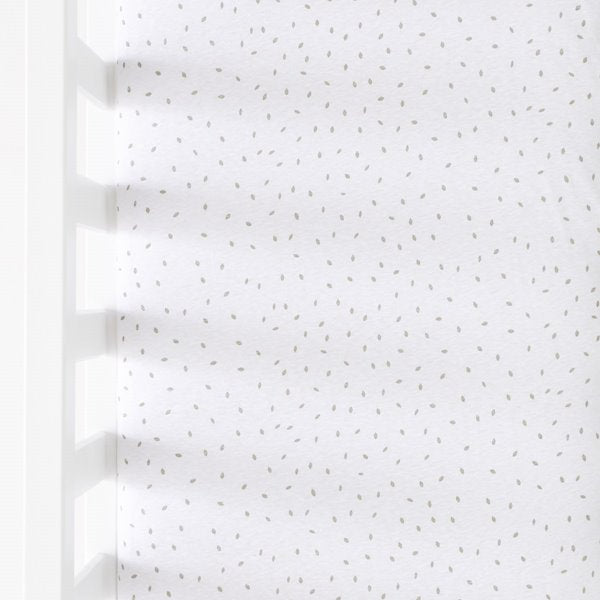 Organic Crib Fitted Sheet - White Rice