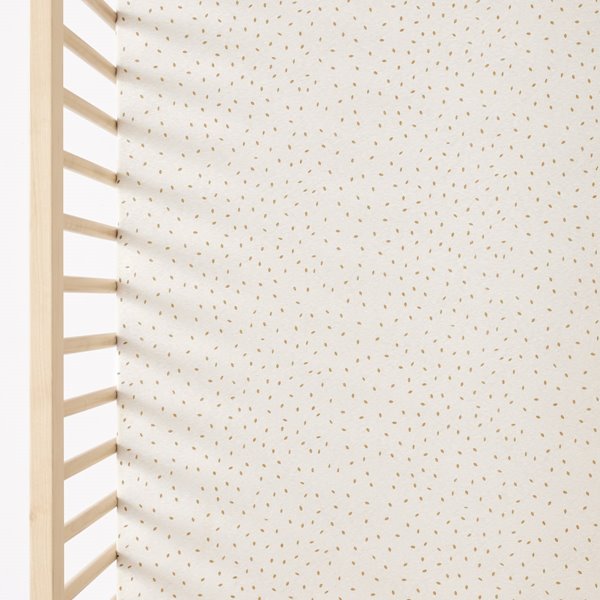 Organic Cot & Cot Bed Fitted Sheet - Linen Rice