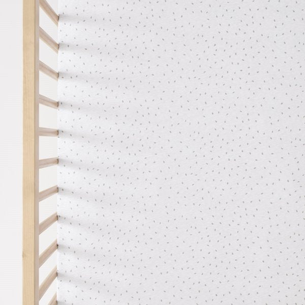 Organic Cot & Cot Bed Fitted Sheet - White Rice