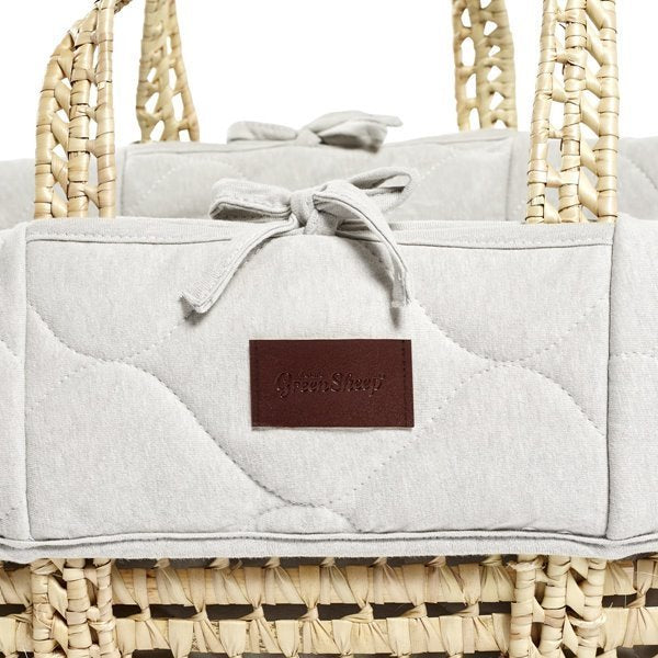 Natural Quilted Moses Basket Replacement Liner - Dove