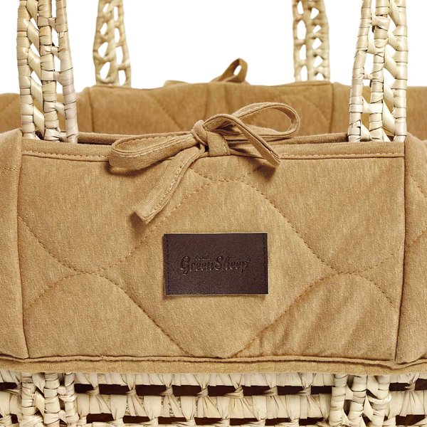 Natural Quilted Moses Basket Replacement Liner - Honey