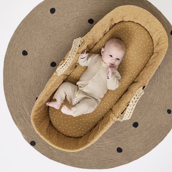 Natural Quilted Moses Basket Replacement Liner - Honey
