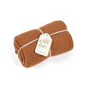 Organic Knitted Cellular Baby Blanket Terracotta