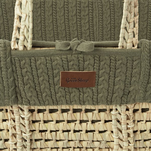 Organic Knitted Moses Basket & Mattress Juniper