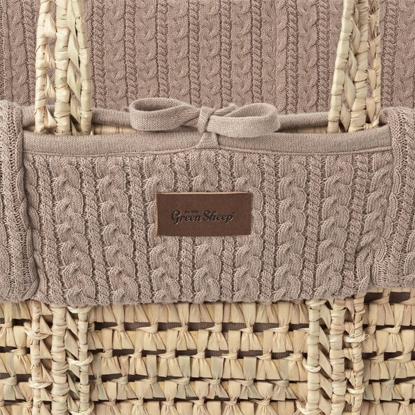 Organic Knitted Moses Basket & Mattress Truffle