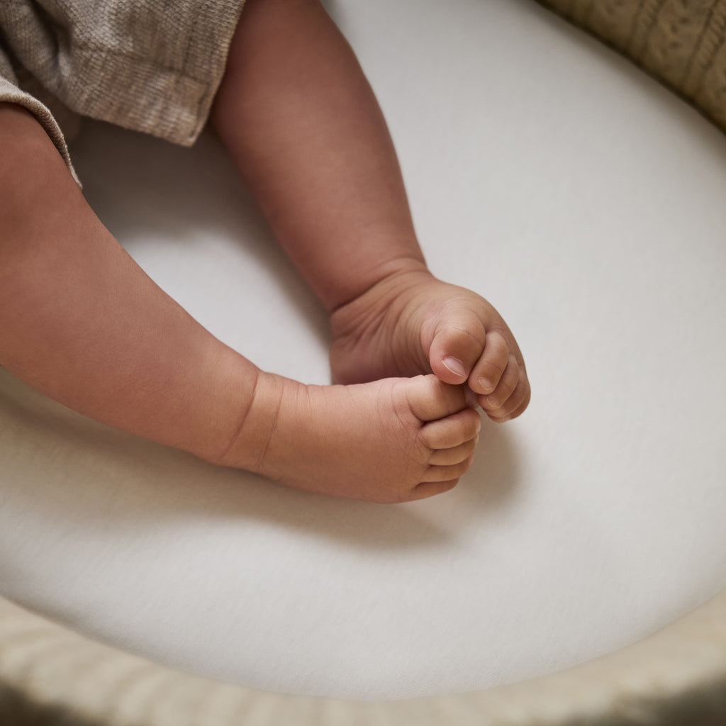 Organic Moses Basket Fitted Sheets in White