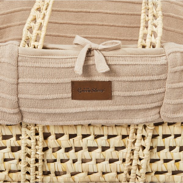 Ripple Knit Moses Basket Replacement Liner - Truffle