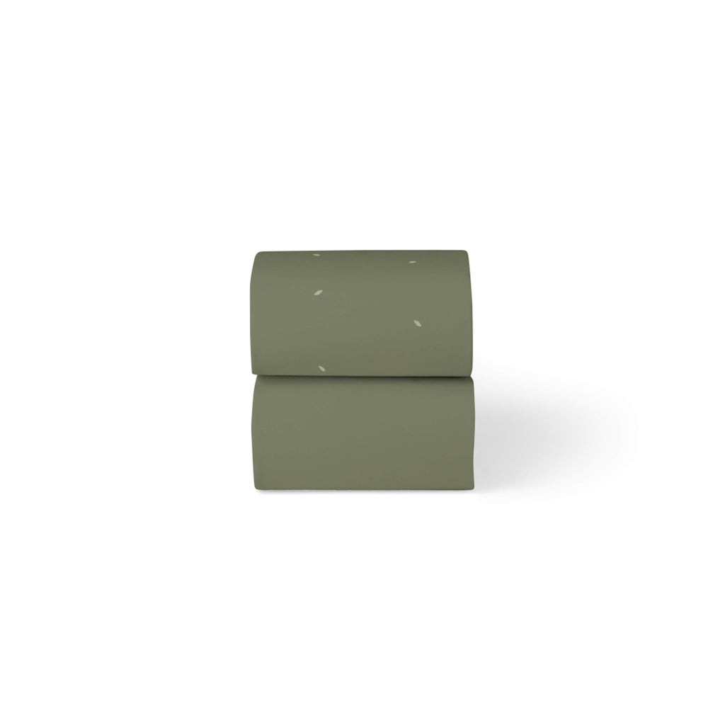 Organic Moses Basket Fitted Sheets in Juniper with Sage Rice