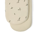 Organic Moses Basket Fitted Sheets in Leaves