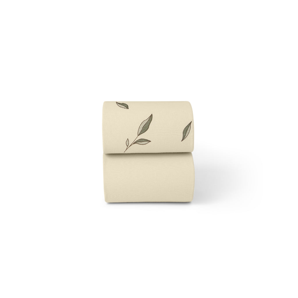 Organic Moses Basket Fitted Sheets in Leaves