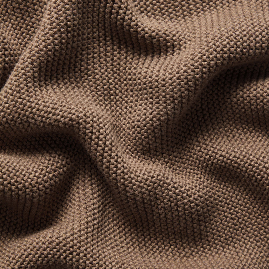 Organic Knitted Cellular Baby Blanket Cocoa