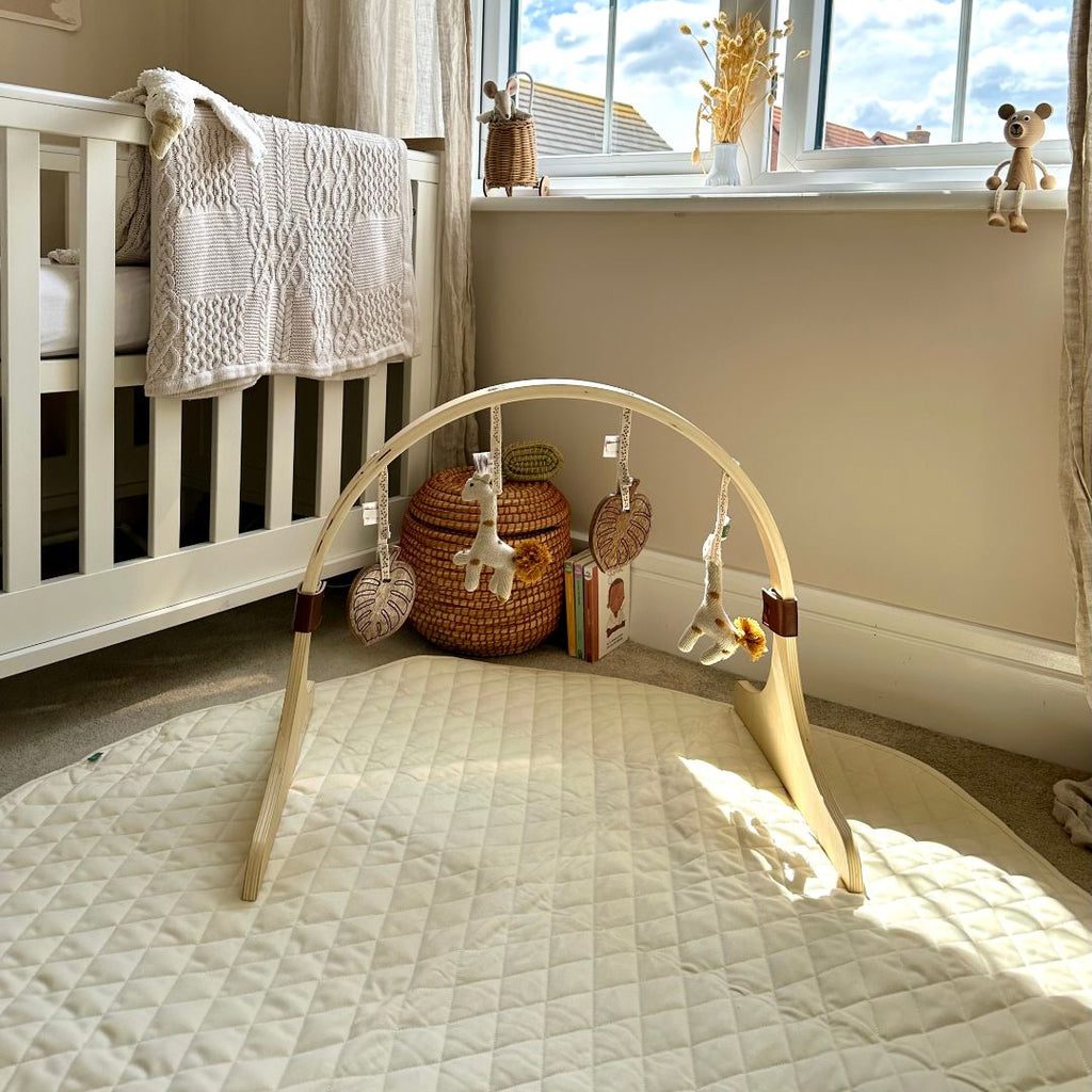 Curved Wooden Baby Play Gym & Charms Set Jungle