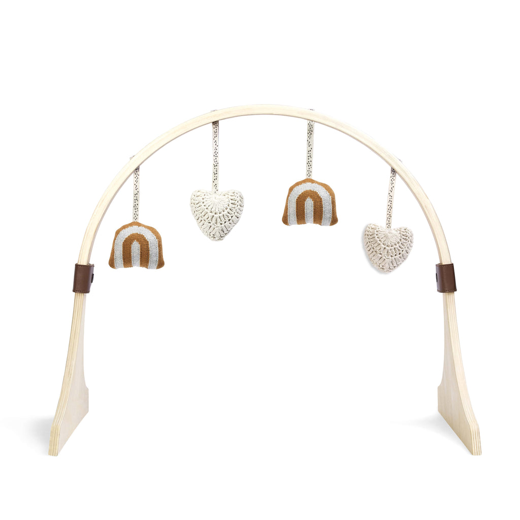 Curved Wooden Baby Play Gym & Charms Set Rainbow