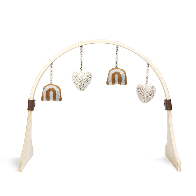 Curved Wooden Baby Play Gym & Charms Set Rainbow