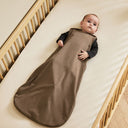 Organic Quilted Baby Sleeping Bag in Cocoa with Ebony