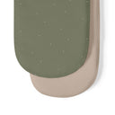 Organic Moses Basket Fitted Sheets in Juniper with Sage Rice