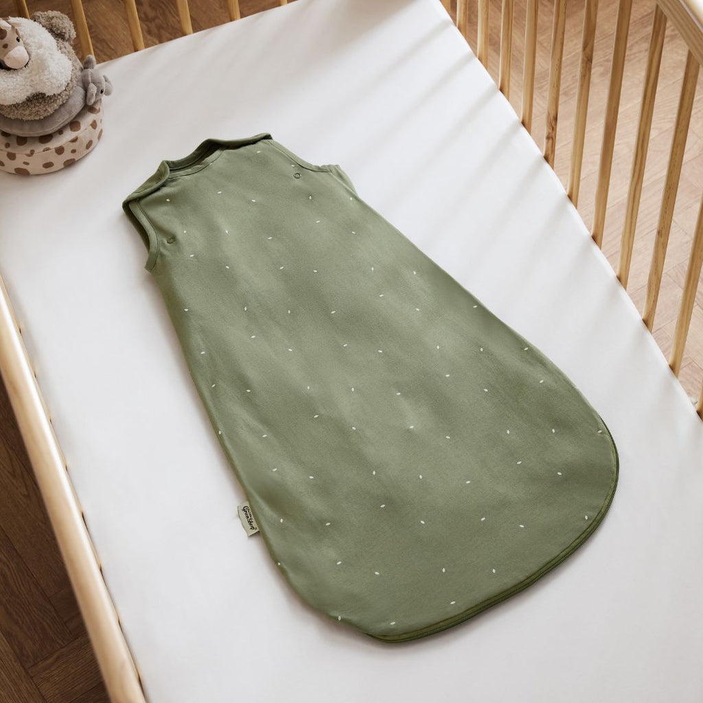 Organic Quilted Baby Sleeping Bag in Juniper with Sage