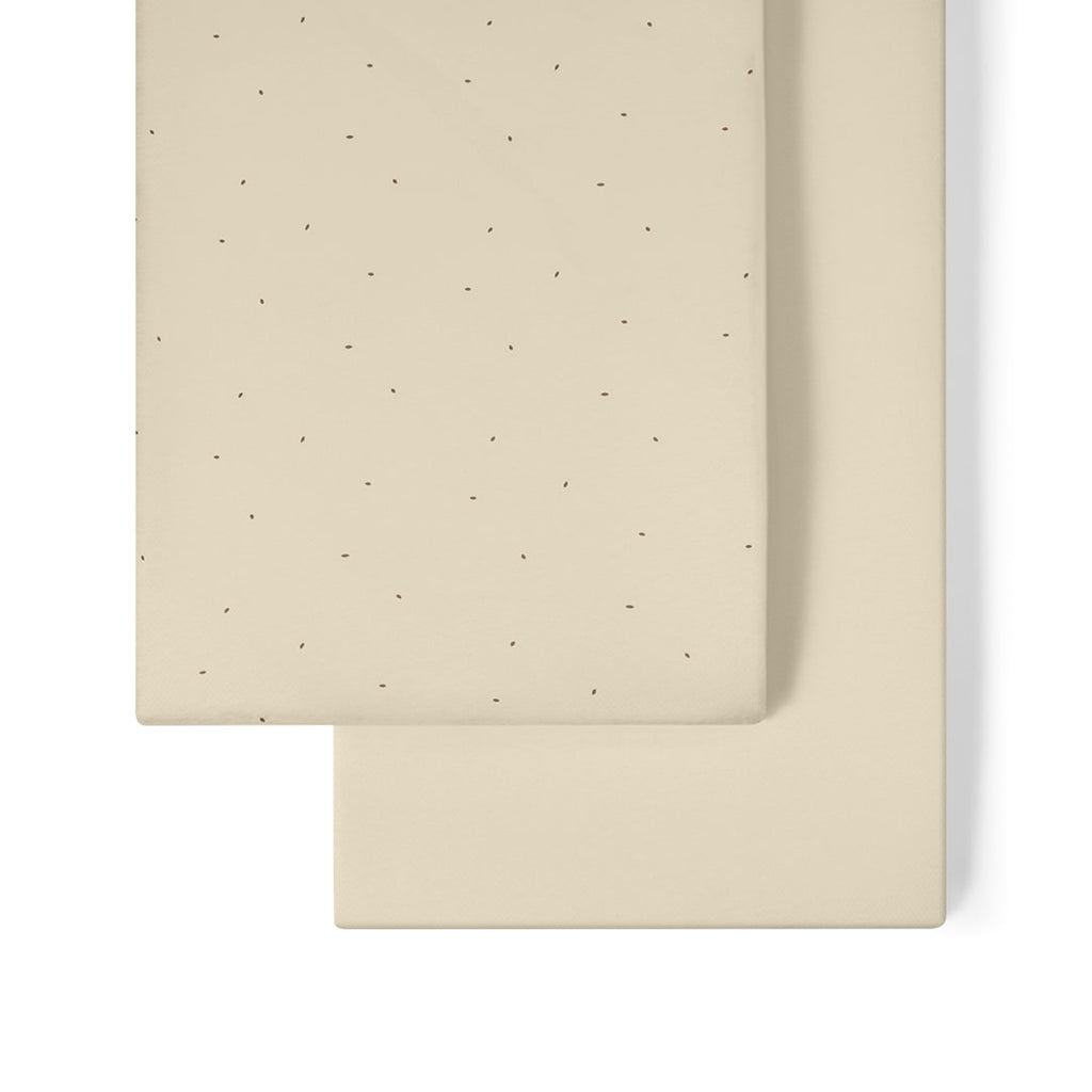 Organic Crib Fitted Sheets in Linen with Cocoa Rice