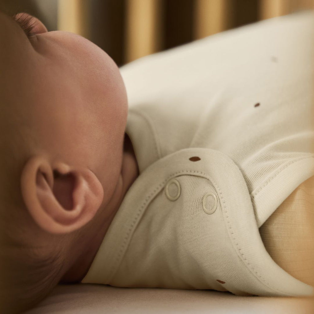 Organic Quilted Baby Sleeping Bag in Linen with Cocoa