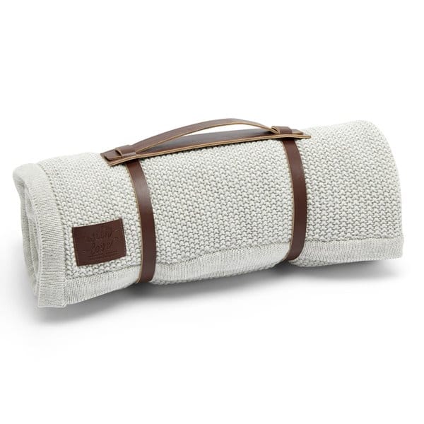 Organic Knitted Fleece Baby Blanket Dove Grey