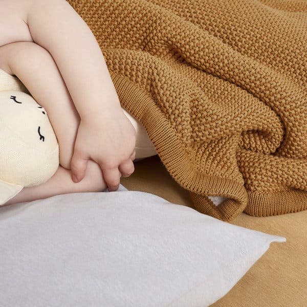 Little Green Sheep Baby blanket Organic Knitted Fleece Baby Blanket Honey