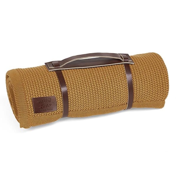 Organic Knitted Fleece Baby Blanket Honey