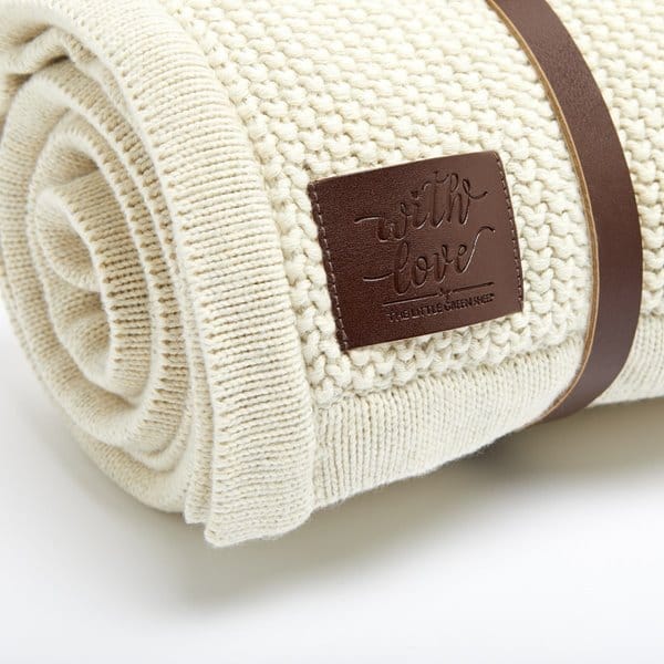 Little Green Sheep Baby blanket Organic Knitted Fleece Baby Blanket Linen