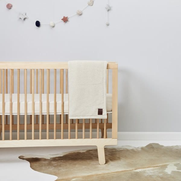 Organic Knitted Fleece Baby Blanket Linen