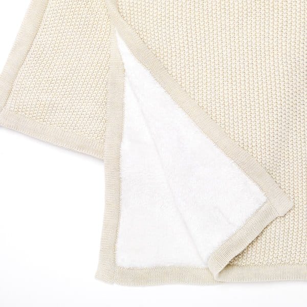 Organic Knitted Fleece Baby Blanket Linen